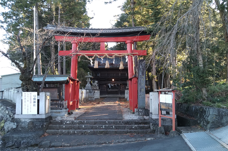 市川郷二宮 弓削神社 正面鳥居