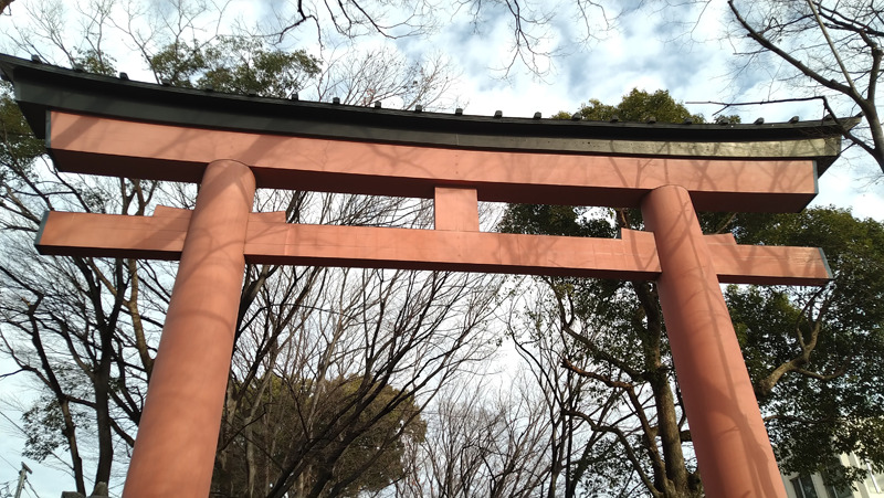 『高円寺氷川神社』参道の大鳥居